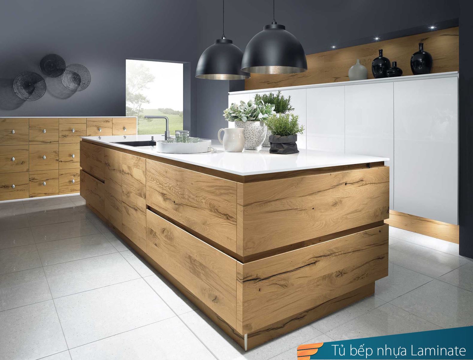 tủ bếp nhựa laminate